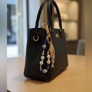 Piper K Gold and Blue Fish Keychain